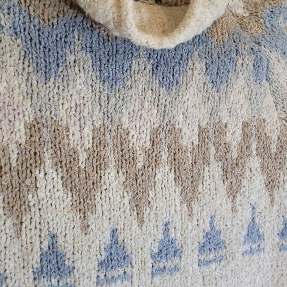 American Eagle Sweater Womens Small Ivory Turtle Mock Neck Soft Knit Aztec Top - Picture 5 of 8